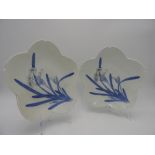 PAIR OF JAPANESE BLUE AND WHITE DISHES LATE MEIJI / TAISHO PERIOD signed Koransha 25cm wide