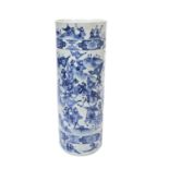 MASSIVE BLUE AND WHITE SLEEVE VASE QING DYNASTY, 19TH CENTURY the sides finely painted in tones of