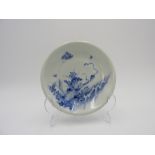NABESHIMA BLUE AND WHITE DISH EDO PERIOD  painted in underglaze blue with a pond scene with watery