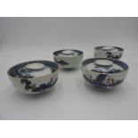 SET OF FOUR JAPANESE IMARI COVERED BOWLS EDO PERIOD, 18TH CENTURY painted in the typical palette