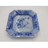 JAPANESE IMARI BLUE AND WHITE DISH 18TH / 19TH CENTURY of square form 27cm wide