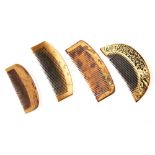 FOUR ASSORTED JAPANESE LACQUER COMBS MEIJI / TAISHO PERIOD (4)