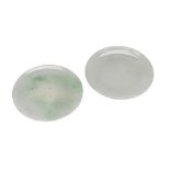 TWO JADEITE SNUFF SAUCERS LATE QING / REPUBLIC PERIOD  of shallow circular form 4.5cm diam