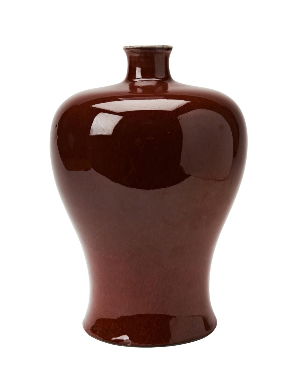 FLAMBE VASE,  MEIPING QING DYNASTY covered in a rich raspberry-red glaze&nbsp; 26cm high 