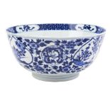 BLUE AND WHITE EXPORT BOWL QING DYNASTY 30cm diam PROVENANCE: Prominent Scottish collection