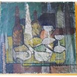 FLORENCE AUDRIE GIE (b. 1922) STILL LIFE oil on canvas, unframed 41cm high, 43cm wdie