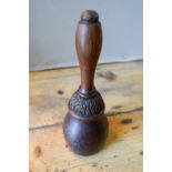 CARVED OAK 'GOTHIC' GAVEL 19TH CENTURY in the manner of Pugin 22cm high