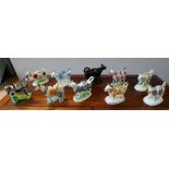 COLLECTION OF TEN 19th CENTURY COW CREAMERS, including two with pearlescent glaze