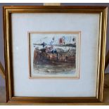 ATTRIBUTED TO CHARLES COOPER-HENDERSON (1803-1877) SAILORS IN A BOAT watercolour sketch, framed 10cm