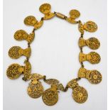 UNUSUAL NOVELTY GILT-METAL NECKLACE 18TH CENTURY AND LATER made up of sixteen pocket watch ??????