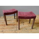 PAIR OF GEORGE VI CORONATION STOOLS STAMPED MAPLE & CO. (47cm wide, 48cm tall, 30.5cm deep)