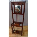 OAK MIRROR BACK HALL STAND