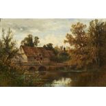 ALFRED AUGUSTUS GLENDENNING (BRITISH 1861-1907)  'BARRINGTON MILL, NR CAMBRIDGE' signed lower