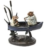 RACHEL TALBOT MESSING ABOUT IN BOATS a limited edition Wind in the Willows bronze sculpture,