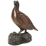 ALAN GLASBY GROUSE a contemporary life-size patinated bronze figure, numbered 9/20 32 cm high