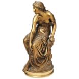 HENRY ETIENNE DUMAIGE CLIO a large classical style bronze 64 cm high