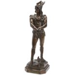 AFTER MARCEL DÉBUT VERCINGETORIX a patinated bronze figure of a Gaullish warrior, with 'Salon des