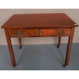 A GEORGE III MAHOGANY TWO DRAWER SIDE TABLE. 71 x 88 x 51 cms