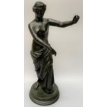 AFTER THE ANTIQUE AN EARLY 20th CENTURY CAST BRONZE CLASSICAL FEMALE FIGURE 26 cm high