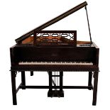 AN ERARD BABY GRAND PIANO, No.100548 ON CAST IRON FRAME with a mahogany chinoiserie Chippendale