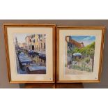 MICHAEL WOOD SIGNED LITHOGRAPH OF VENETIAN SCENE 145/375 AND A MICHAEL WOOD SIGNED LITHOGRAPH OF