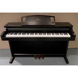 A YAMAMHA CLAVINOVA ELECTRONIC PIANO. 142 cms long.