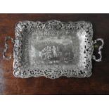 DUTCH SILVER TRAY SHEFFIELD IMPORT MARKS FOR 1897 the rectangular tray embossed with an interior