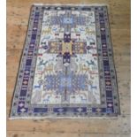 KILIM RUG WITH CREAM GROUND, LAMAS AND HORSE DESIGN 154 X 104 CM