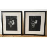 TWO FRAMED PHOTOGRAPHIC PRINTS MODERN in the abstract style, framed 47cm high, 36cm wide