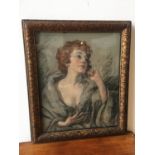 SOCIETY PORTRAIT OF A ELEGANT LADY 1950'S goauche on paper, framed 60cm high, 49cm wide NOTE: the