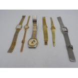 TWO ROTARY WRIST WATCHES AND FOUR FASHION WRIST WATCHES