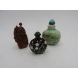LARGE CHINESE FAMILLE ROSE SNUFF BOTTLE 20TH CENTURY bears an apocryphal Qianlong mark; together