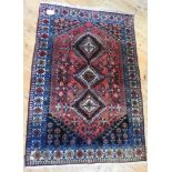 IRANIAN HAND KNOTTED BORDER PATTERN RUG 152 X 104cm