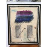 JAMES HUSSEY (1949) ABSTRACT handcoloured screenprint, signed lower right, framed 100cm high, 76cm