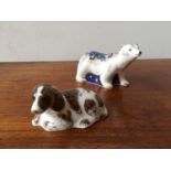 ROYAL CROWN DERBY 'POLAR BEAR CUB STANDING' FIGURE AND EXCLUSIVE COLLECTOR'S GUILD 'SCRUFF' DOG