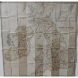 1846 LAURIE'S TRAVELLING MAP OF THE UNITED KINGDOM (99cm x 100cm)