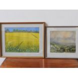 'SUFFOLK YELLOW' OIL, M.VINCENT, and a rural watercolour