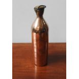 VICTORIAN COPPER WATER BOTTLE, with brass screw cap