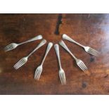 SET OF SIX HALLMARK SILVER DINNER FORKS 7.7oz, Birmingham 1931