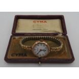 LADIES CYMA GOLD CASED COCKTAIL WATCH