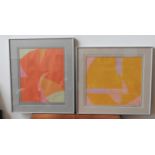 TWO HILARY BALDWIN SILKSCREEN PRINTS UNTILTED  signed and dated 1977, framed 40cm high, 46cm wide