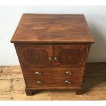 VICTORIAN MAHOGANY CROSSBANDED INLAID COMMODE CHEST 74 x 62 x 48cms
