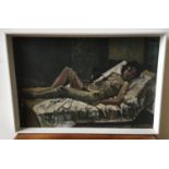 M. HEYWARD (BRITISH 20TH CENTURY) FEMALE NUDES oil on board, signed, framed (2) 76cm high, 59cm wide