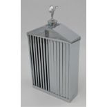 ROLLS-ROYCE DECANTER BY CLASSIC STABLE chromed surround and shutters, finished with the famous badge