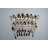 A QUANTITY OF HALLMARK SILVER BRIGHT CUT FLAT WARE, London 1823, 29 pieces, 44.5 oz in total