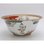 FINE JAPANESE KUTANI BOWL LATE MEIJI / TAISHO PERIOD 30cm diam