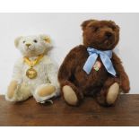 STEIFF MILLENNIUM BEAR AND BROWN STEIFF BEAR, 30cm high and 33cm high