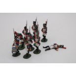 A GROUP OF TWELVE FRENCH FOOT GUARD FIGURES INCLUDING THREE FOOT GRENADIERS, 1/30 scale, hand