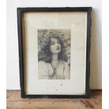 HENRY RYLAND (1856-1924) PORTRAIT OF A YOUNG BEAUTY lithograph, framed 31.5cm high, 20cm wide