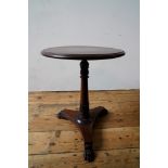 VICTORIAN ROSEWOOD CLAW FOOT TRIPOD LAMP TABLE 64cm high, 48cm dia